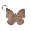 Angels Are Watching Butterfly Leather Keychain - 3x3