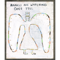 Angels Are Watching Art Print - Grey Wood