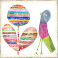 Flower & Bird Art Print - 46" x 46"