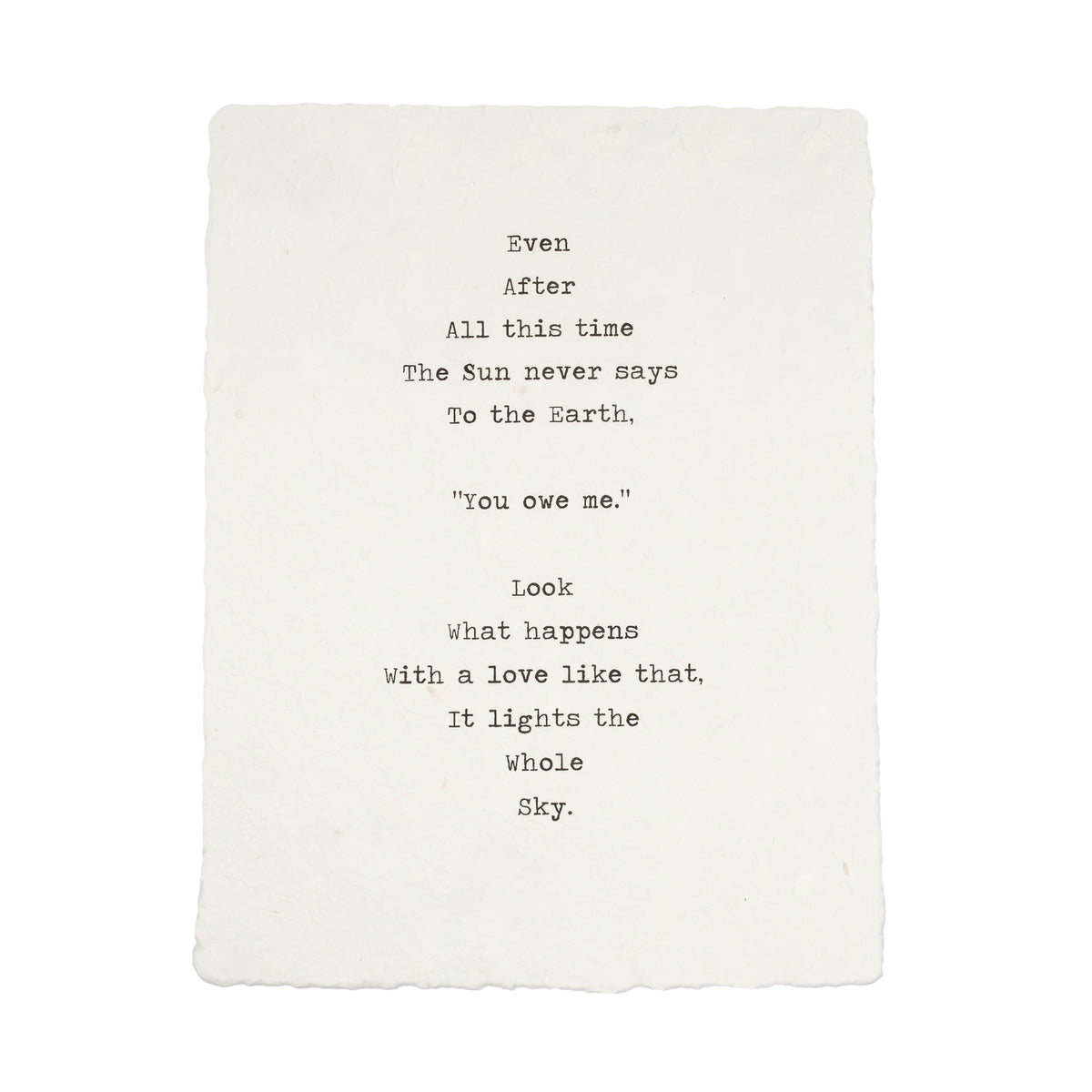 ***Even After All This Time Handmade Paper Print - 12x16