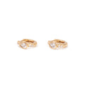 Gold Plated Pave Pear Shape Hoop Earrings