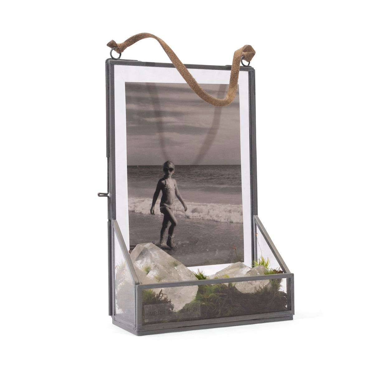 ***Hanging Glass and Zinc Memory Box - 8x5x2