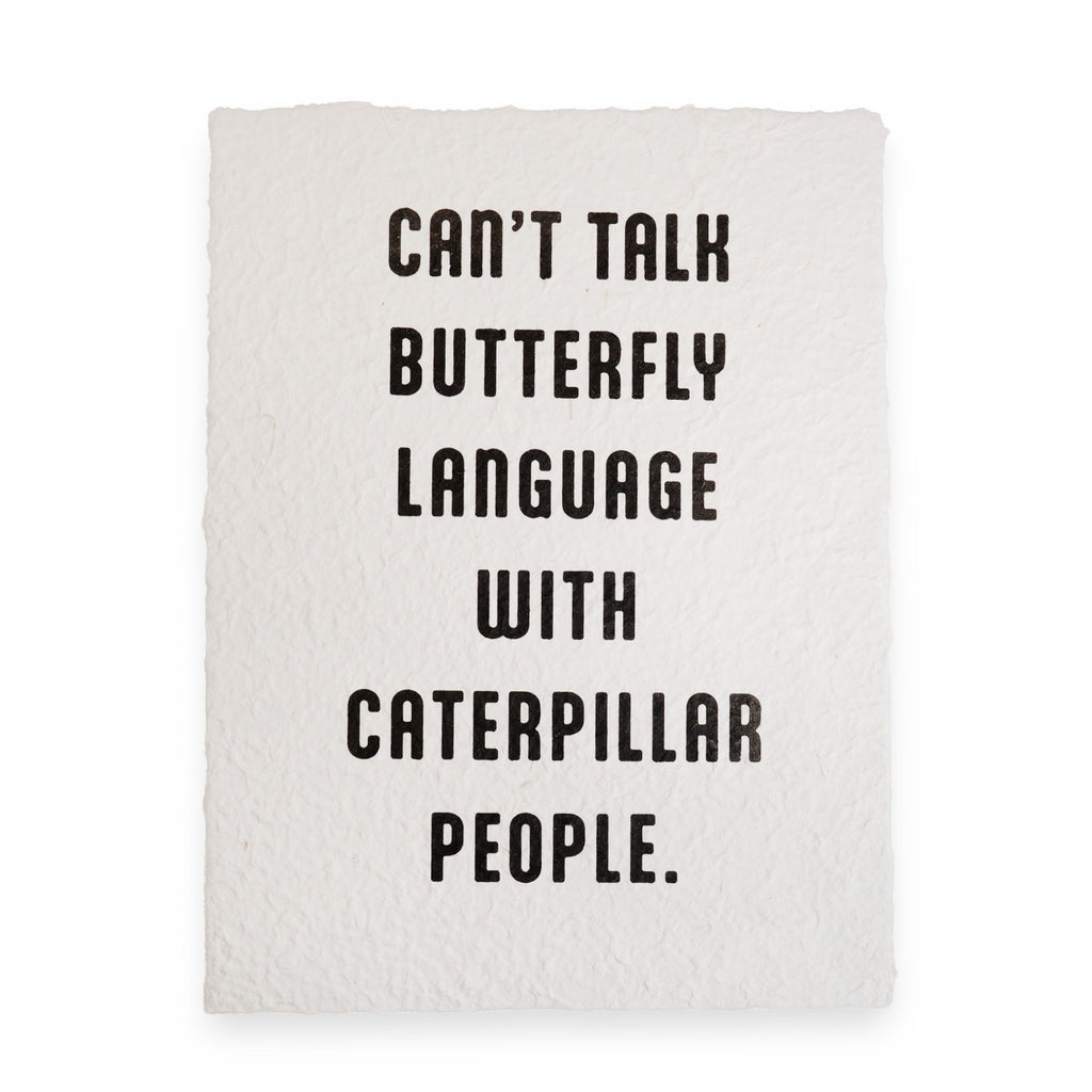 Butterfly Language Handmade Paper Print - 12x16