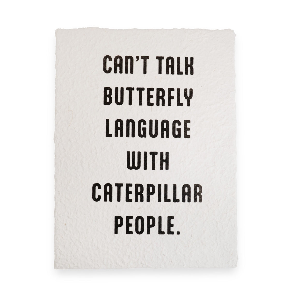 Butterfly Language Handmade Paper Print - 12x16
