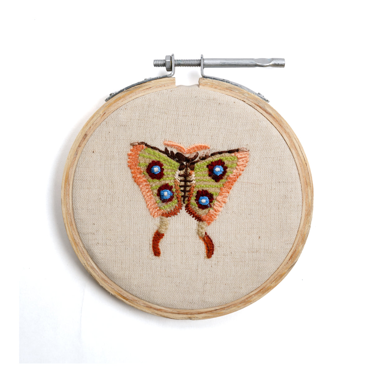 Butterfly Embroidery Hoop Collection - Orange & Green Wing - 4in