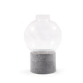 ***Small Round Glass Dome Vase on Green Marble Base - 4" x 4" x 6"