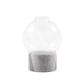 ***Medium Round Glass Dome Vase on Charcoal Marble Base - 5.75" x 5.75" x 8.5"