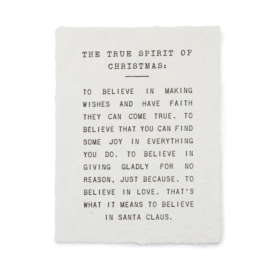 ***The True Spirit Of Christmas Handmade Paper Print - 12x16