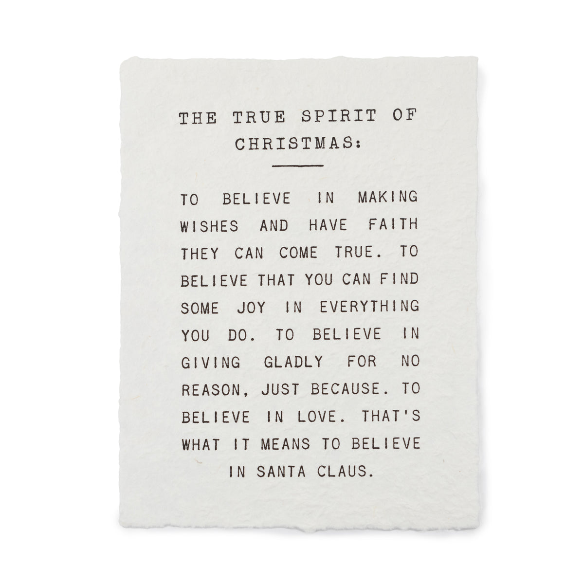 ***The True Spirit Of Christmas Handmade Paper Print - 12x16