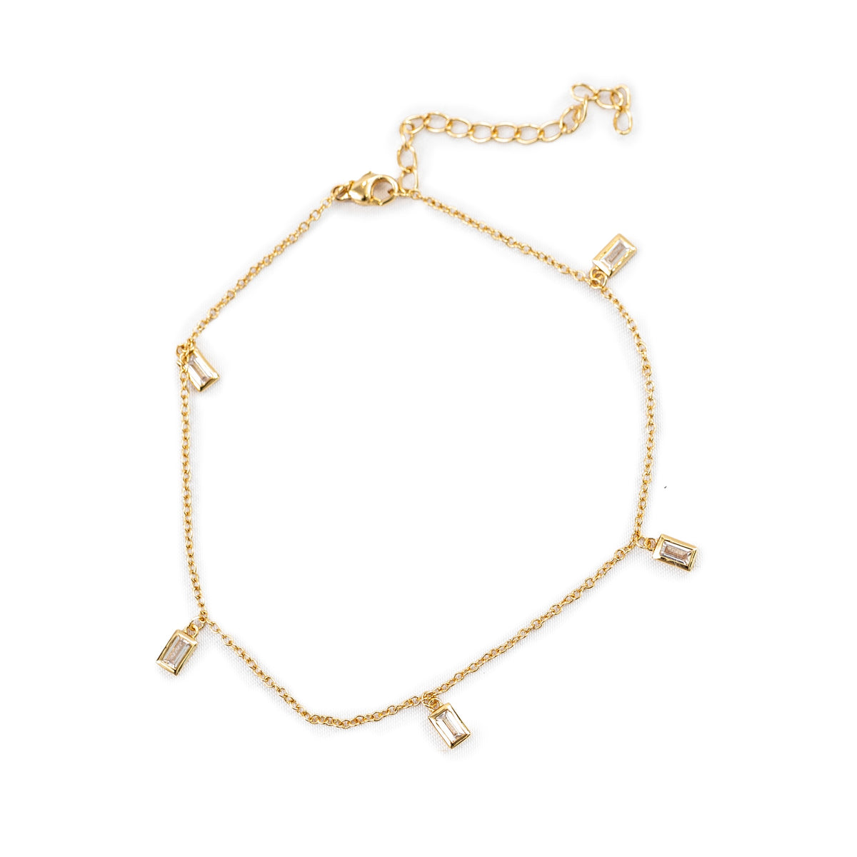 ***Multi Baguette Anklet - 8.5" 8.5"