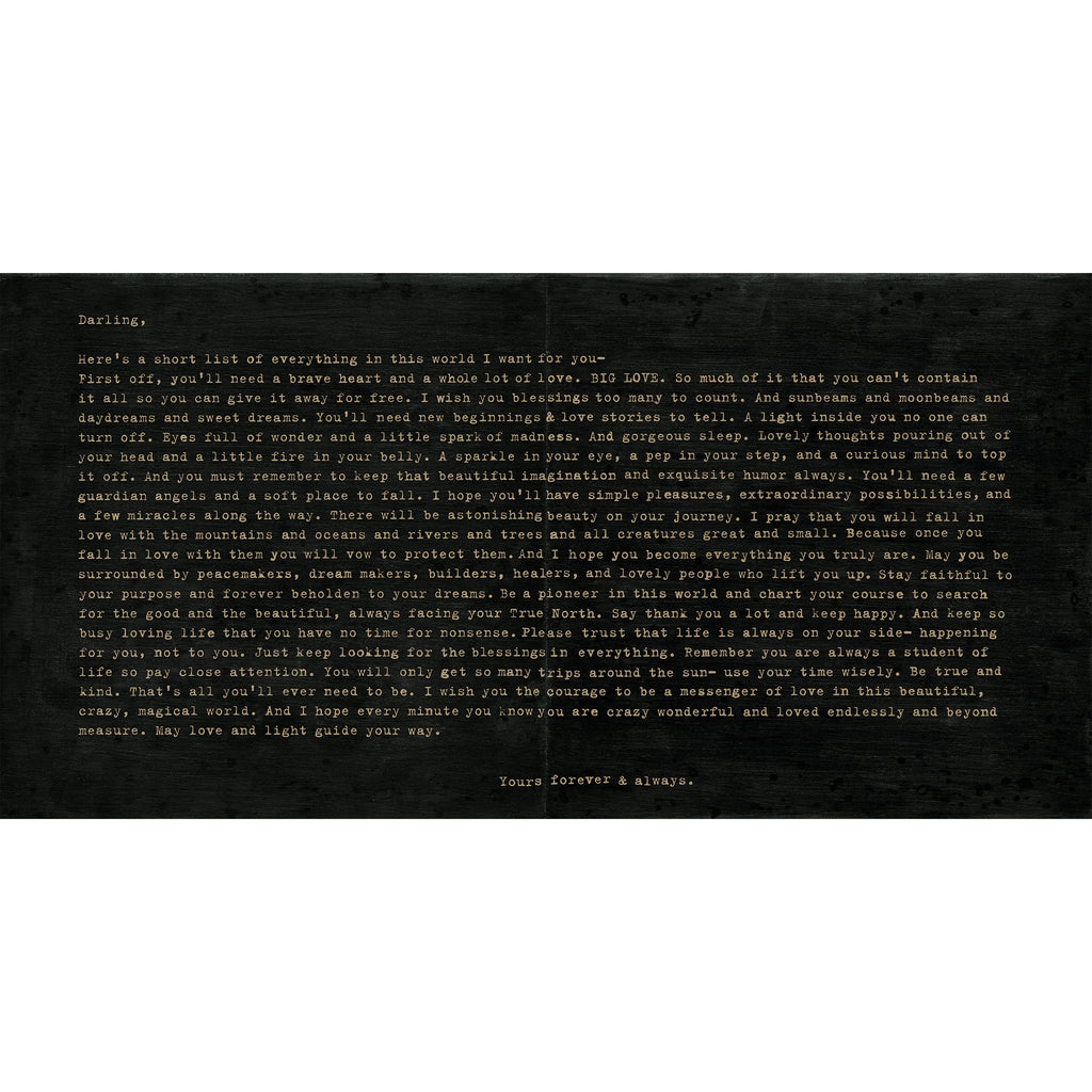 Camp Letter Art Print in Charcoal - 92" x 46"