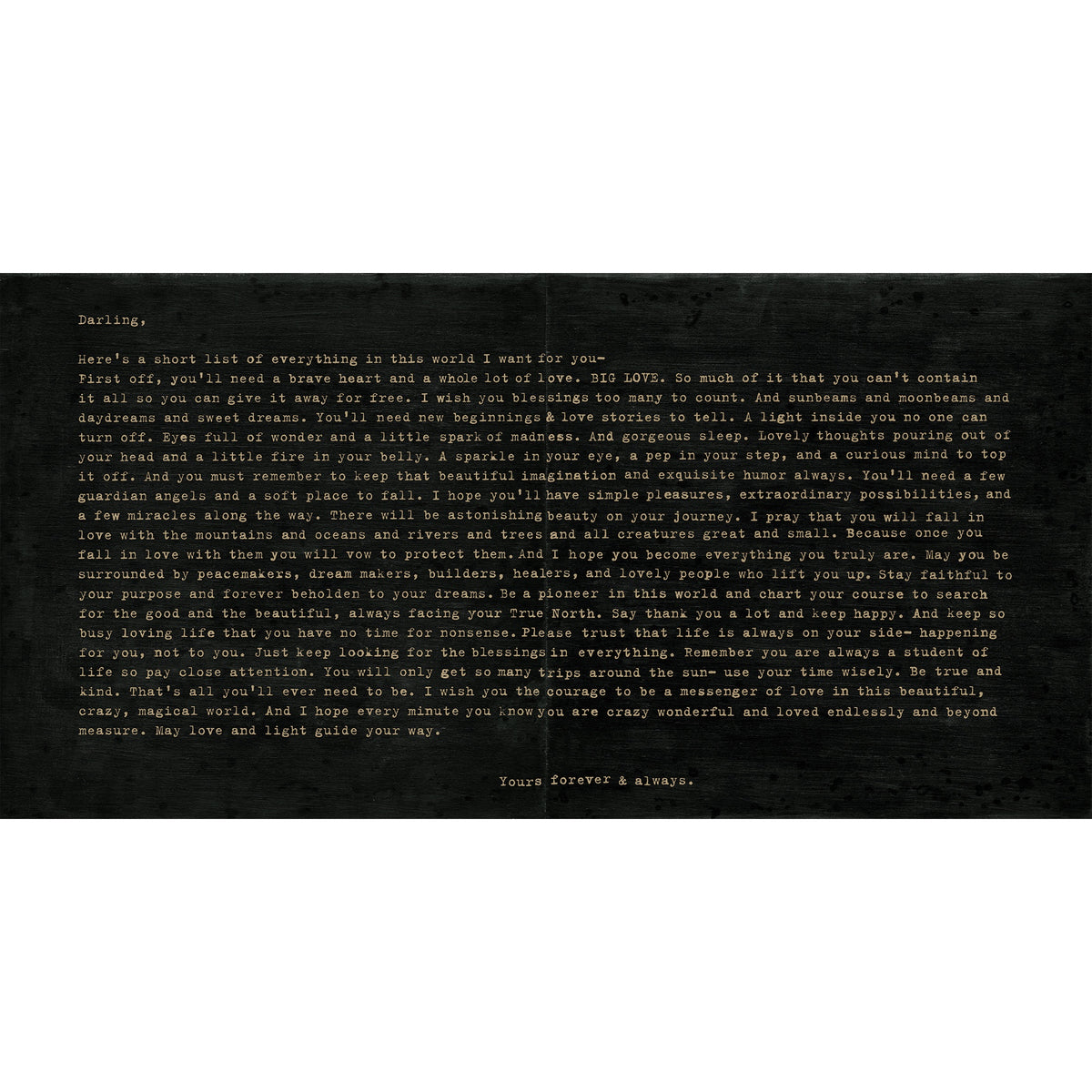 Camp Letter Art Print in Charcoal - 92" x 46"