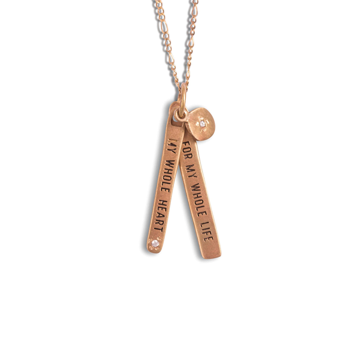 ***My Whole Heart Necklace - Brass 22"
