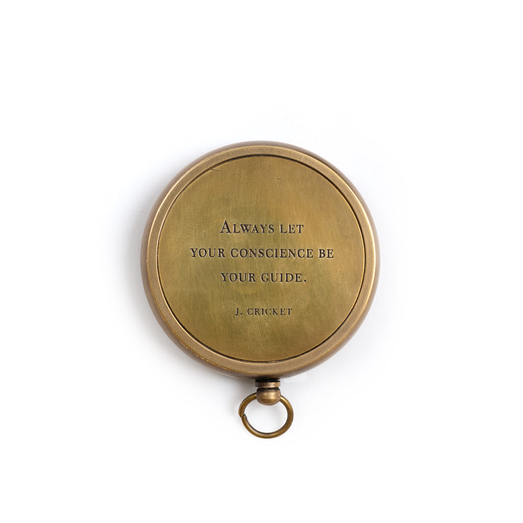 Always Let Your Conscience Compass with Leather Pouch