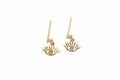 ***Gold Plated Brass Evil Eye Drop Earrings