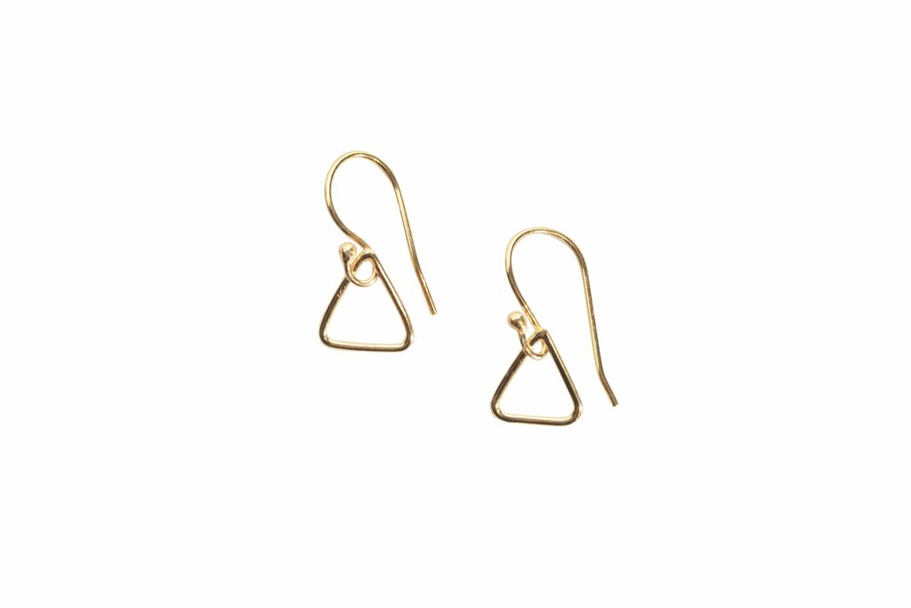 ***Gold Plated Brass Triangle Earrings