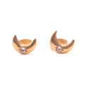 ***Moon with White Topaz Studs- Gold Plated Brass