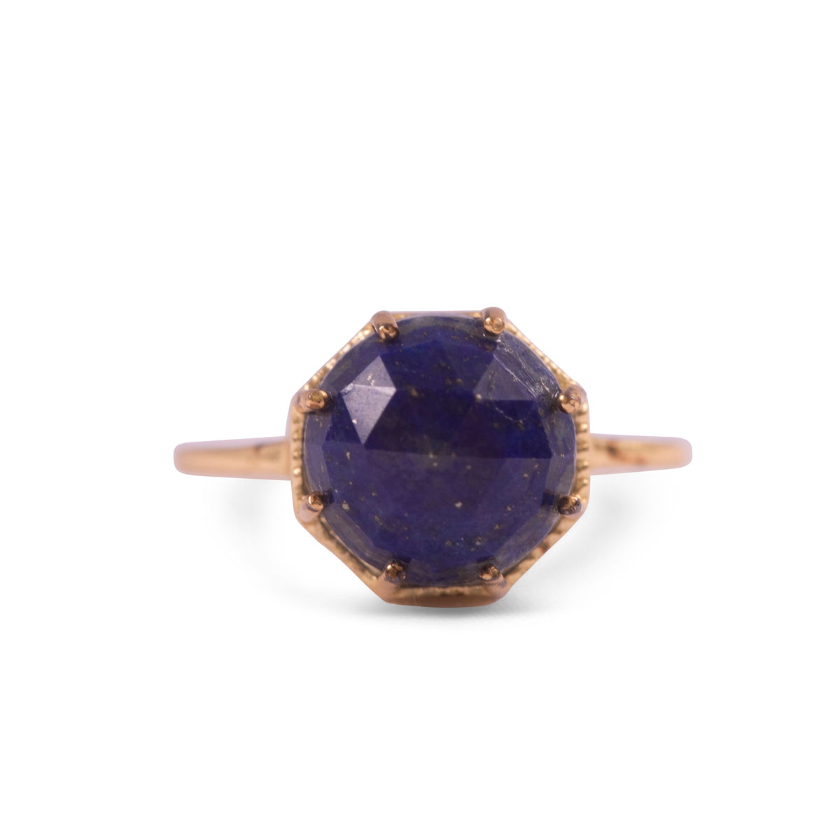 ***Gold Plated Ring with Lapis - Size