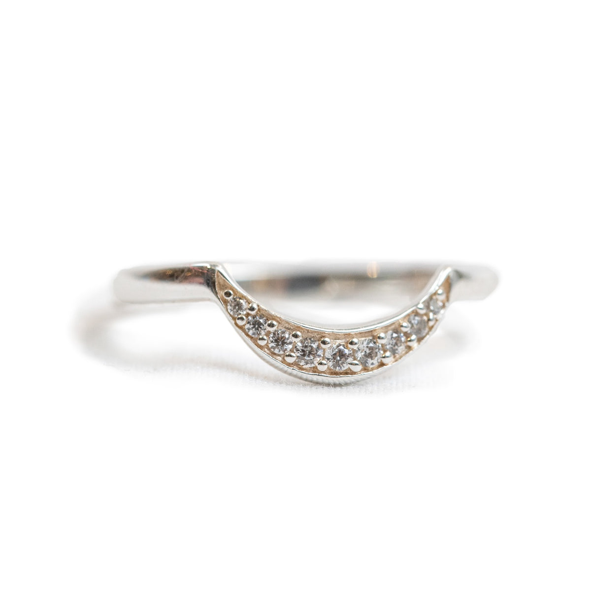 ***Silver Curved Ring