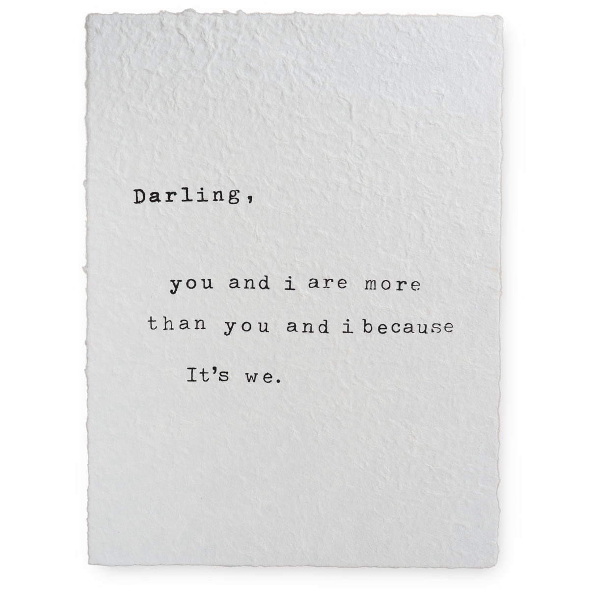 ***Darling You and I Handmade Paper Print - 12x16