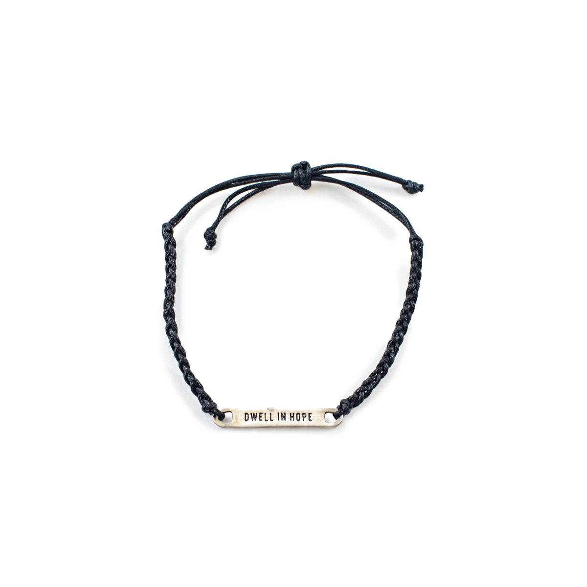 ***Silver Dwell In Hope Braided Bracelet - Adjustable