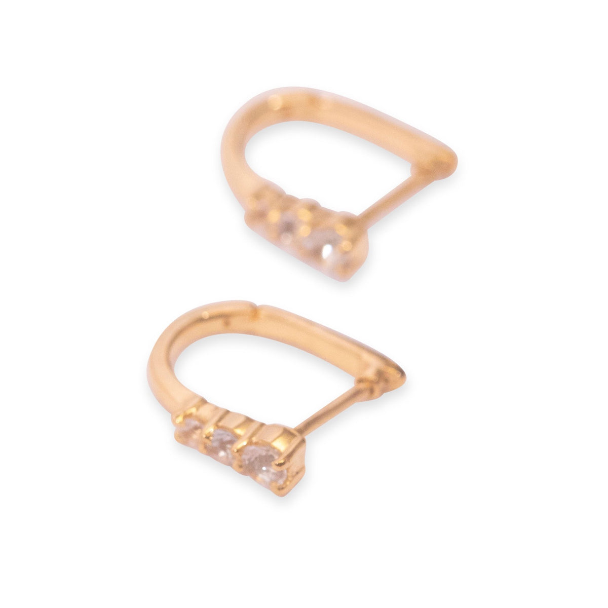 ***White Topaz Huggies- Gold Plated Brass