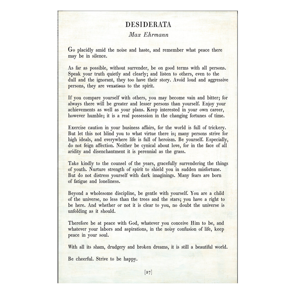 Desiderata Art Print - Poetry Collection
