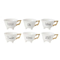 ***Stoneware Footed Cup w/ Gold Electroplating