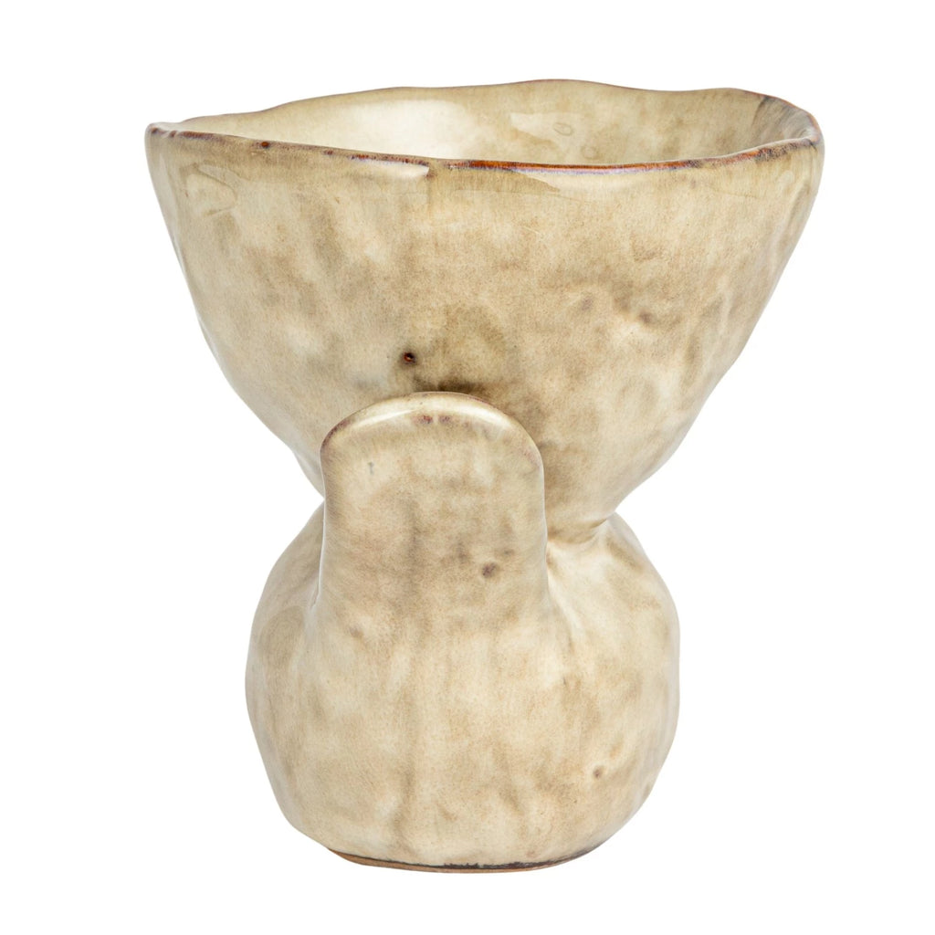 Stoneware Bird w/ Bowl, Cream