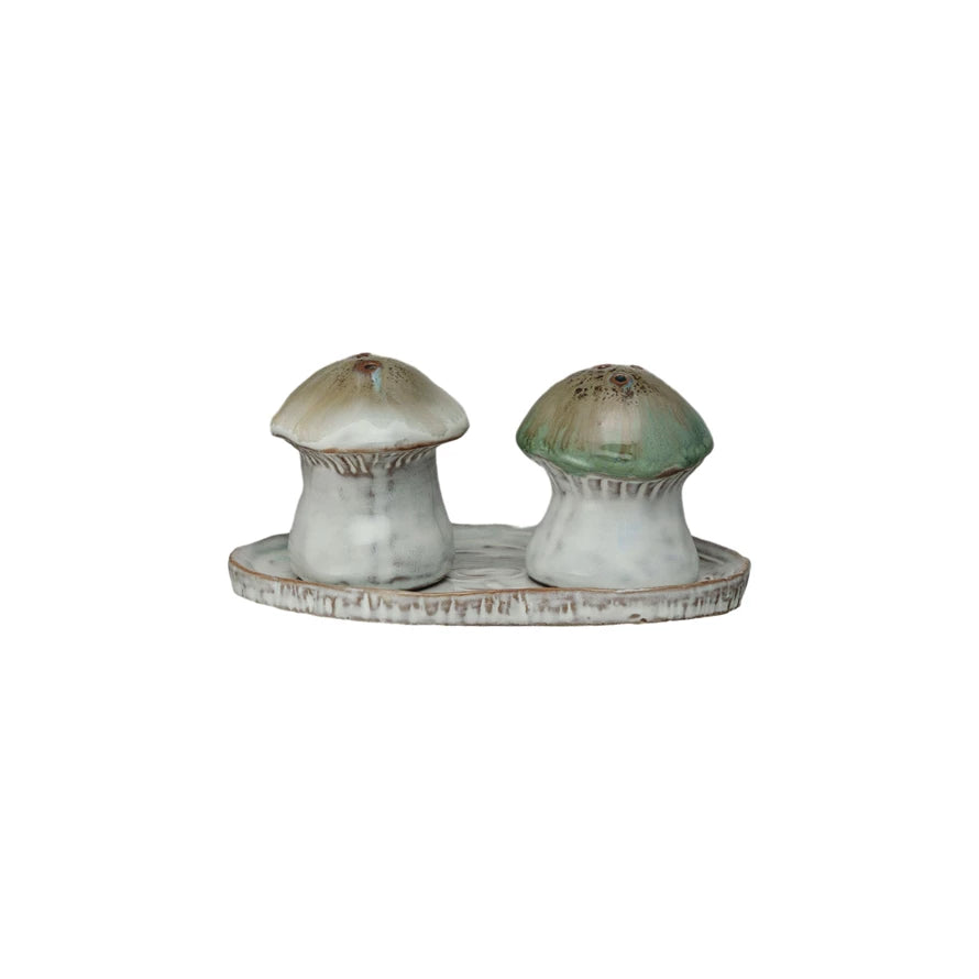 Stoneware Mushroom Salt & Pepper Shaker Set