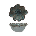 Stoneware Ruffled Bowl - Blue
