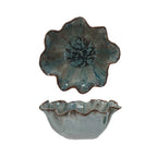 Stoneware Ruffled Bowl - Blue