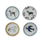 Hand-Painted Stoneware Plate w/ Animal, 4 Styles
