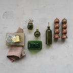 16 oz. Glass Oil Cruet with Metal Stopper - Olive & Gold Finish