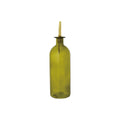 16 oz. Glass Oil Cruet with Metal Stopper - Olive & Gold Finish