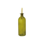 16 oz. Glass Oil Cruet with Metal Stopper - Olive & Gold Finish
