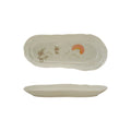 Hand-Painted Stoneware Platter with Flowers