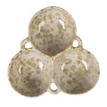 Stoneware Multi Bowl with 3 Sections - Cream and Green