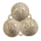 Stoneware Multi Bowl with 3 Sections - Cream and Green
