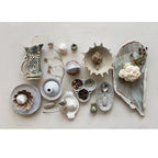 Stoneware Multi Bowl with 3 Sections - Cream and Green