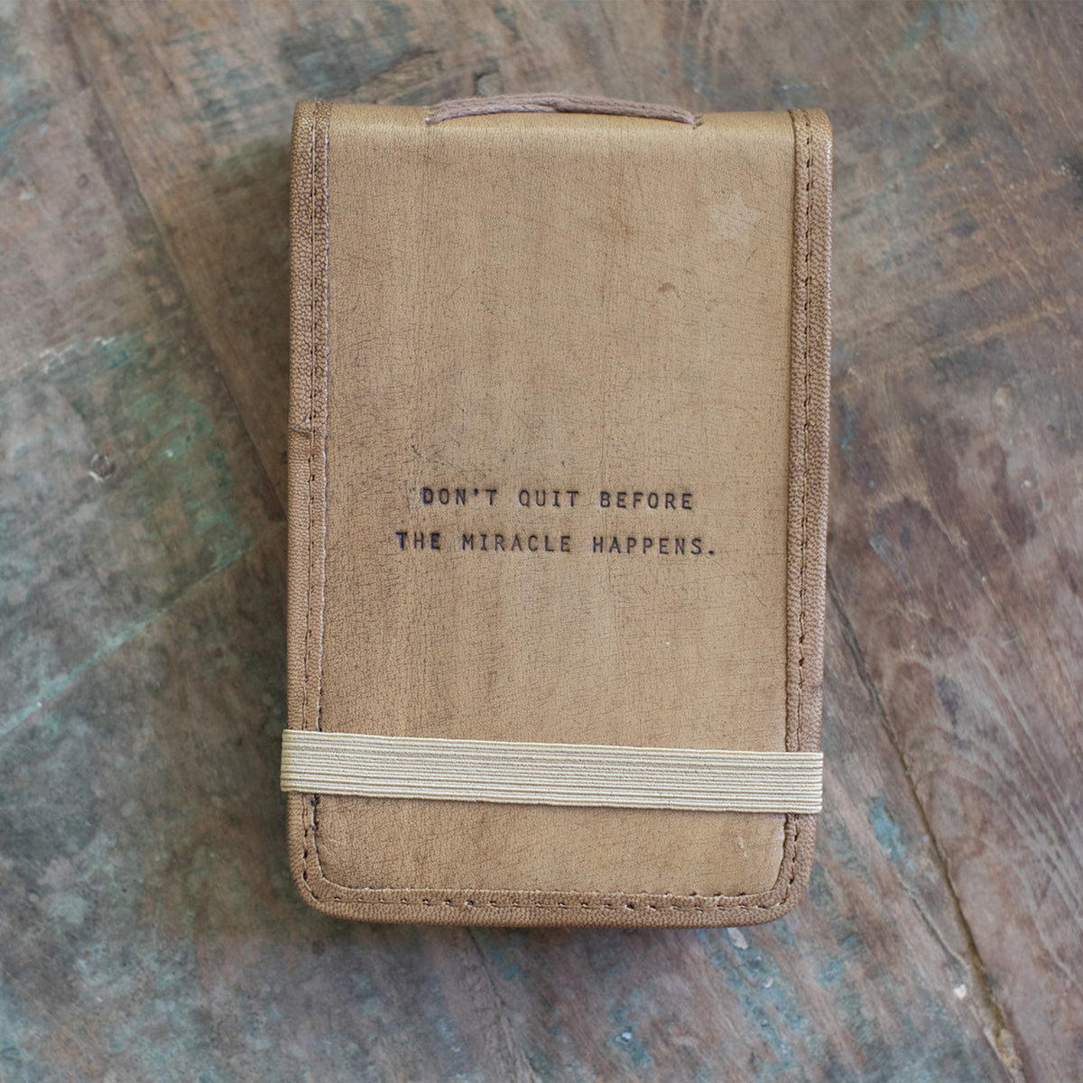 Don't Quit Mini Signature Leather Journal - Maple