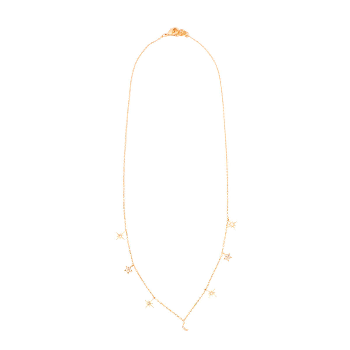 ***White Topaz Celestial Necklace - Gold Plated Brass