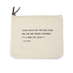 Cream Canvas Zip Bag