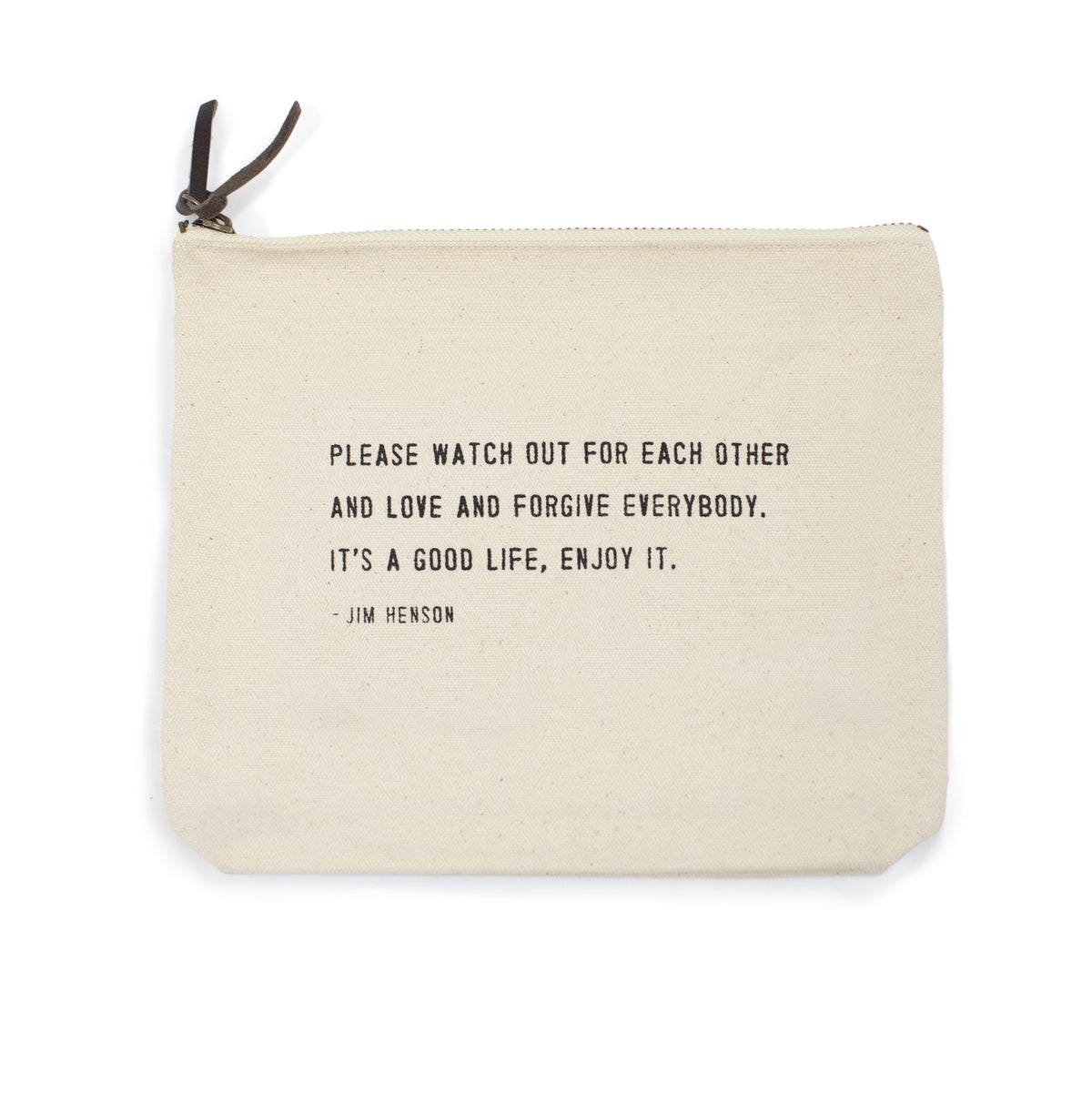 Cream Canvas Zip Bag