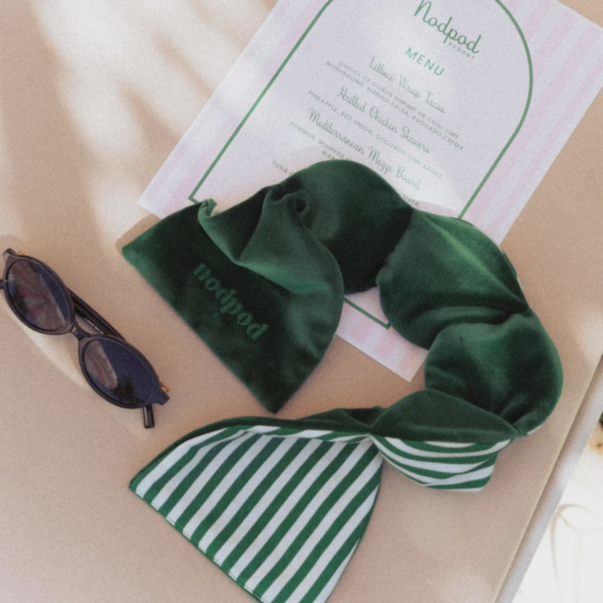 Weighted Sleep Mask - Green Cabana