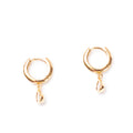 ***Gold Plated Teardrop Charm Huggie Earrings