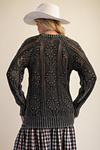 Floral Pattern Knit Sweater