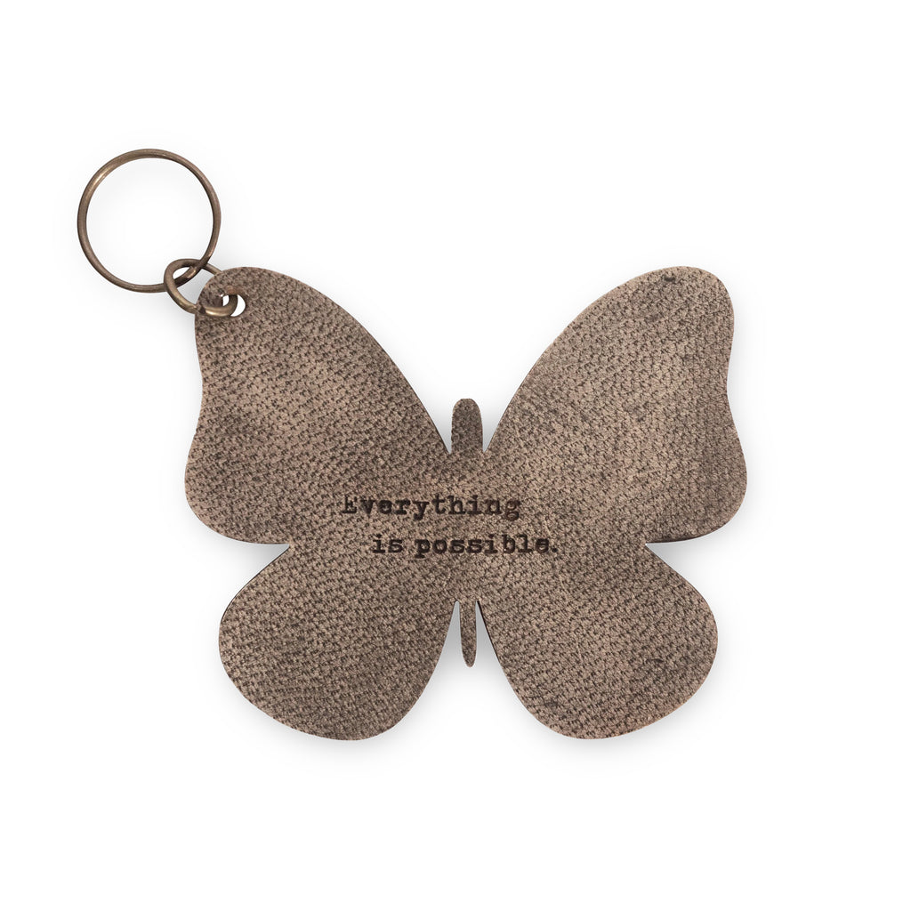 Leather Butterfly Keychain