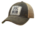 "DOG MOM" Distressed Trucker Cap