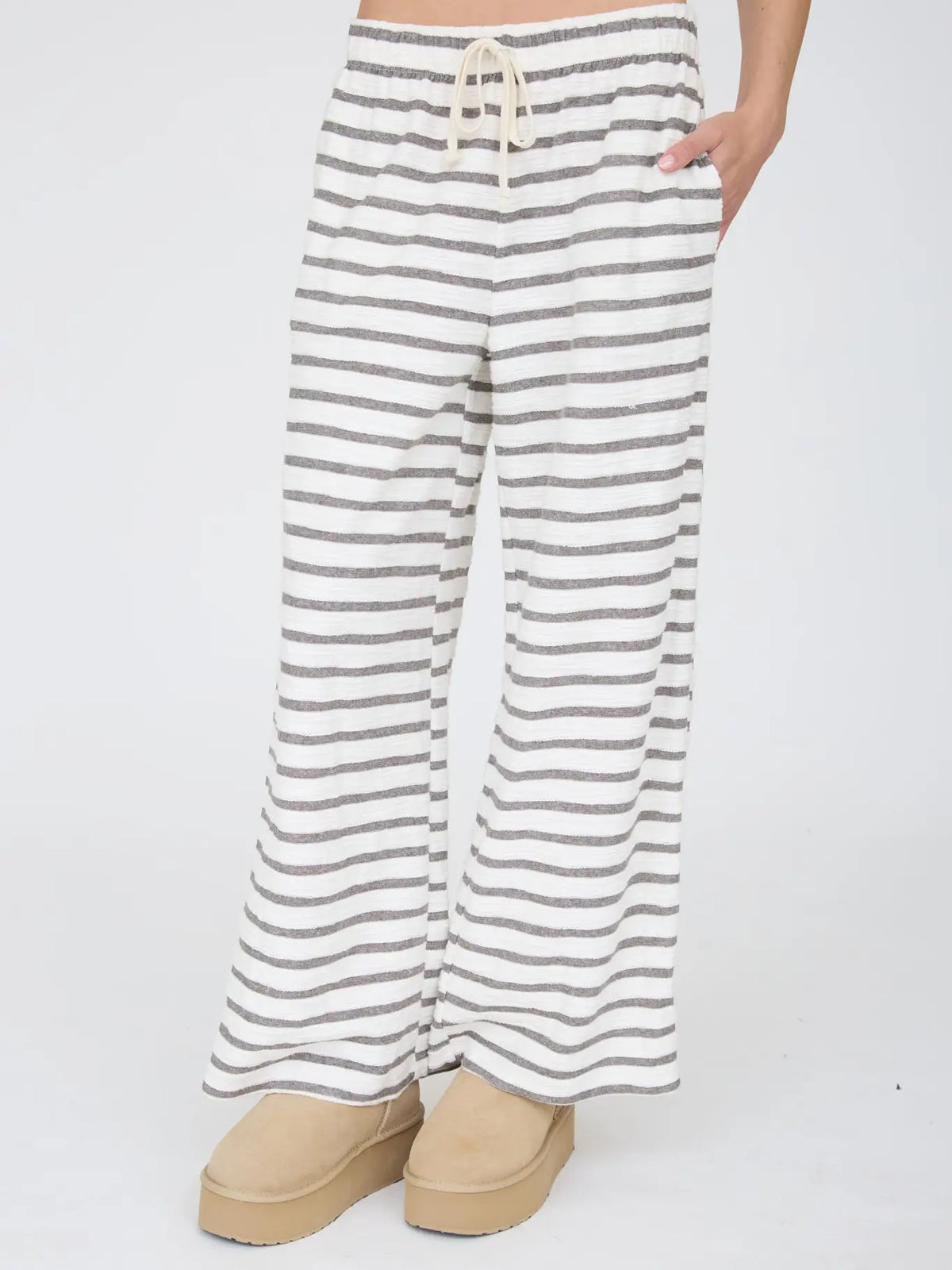 Striped Cotton Drawstring Pant
